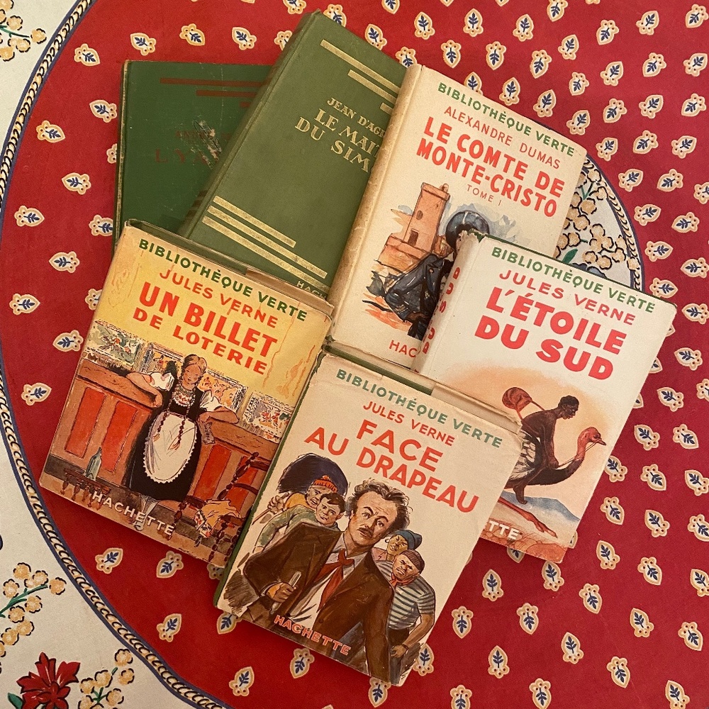 Lot of 6 Vintage French Books I Hachette I Bibliothèque Verte I 1925-1950